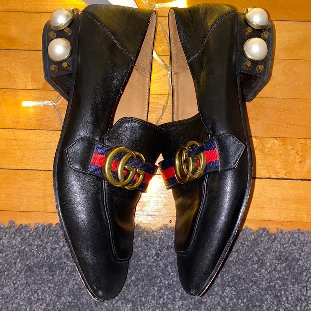 GUCCI | Leather mid-heel loafer